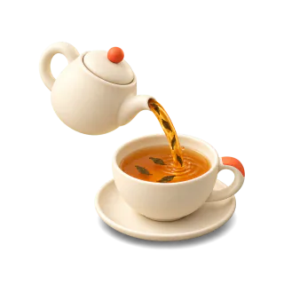 Pouring loose tea into a cup without a strainer